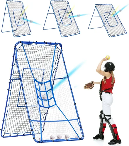 Miniatura 15 de Red de rebote de voleibol y béisbol, red de rebote de sóftbol, red de rebote de lacrosse de ajustes rápidos, equipo de práctica de rebote rápido