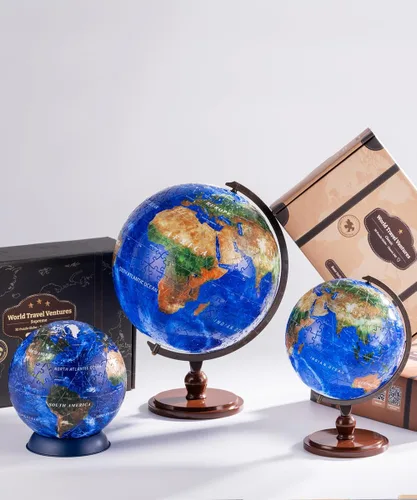 Miniatura 6 de Pintoo Rompecabezas 3D clásico pequeño globo de tierra de 6 pulgadas con 240 piezas de plástico curvas, globos del mundo para adultos unisex