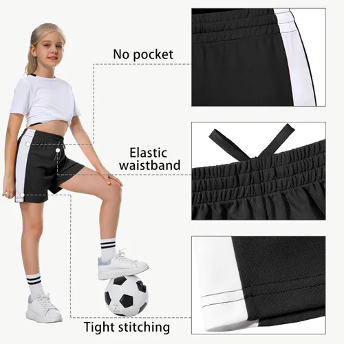Miniatura 3 de MIVEI Pantalones cortos deportivos de fútbol para niñas pantalones cortos deportivos de baloncesto de secado rápido para gimnasio pantalones cortos