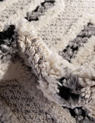 Miniatura 7 de Unique Loom Cherokee Collection Gatlinburg - Alfombra rectangular de 2 x 3 pies 1 pulgada, color blanco y negro