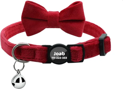 Miniatura 25 de Collares personalizados de gato con campana de lazo, liberación rápida, impresión HD, collares de gatito personalizados para niñas y niños
