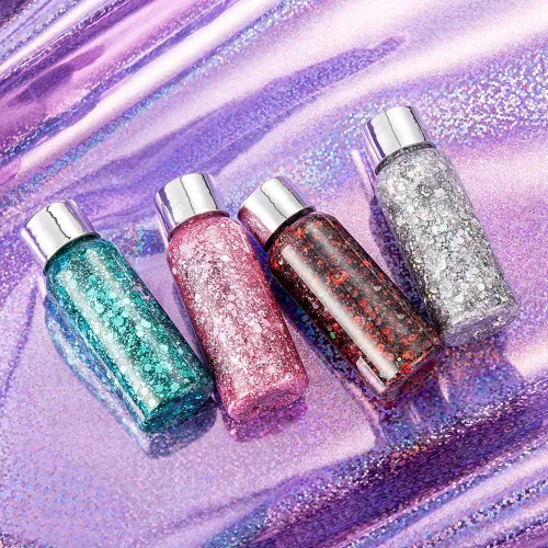 Miniatura 9 de Brillantina gruesa líquida con lentejuelas de sirena, para sombra de ojos, gel corporal, festival, cosmético para cara, uñas, maquillaje, de larga