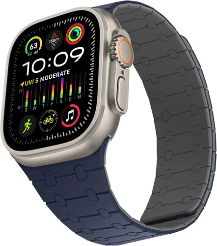 Miniatura 28 de Compatible con correa de Apple Watch de 49mm 46mm 45mm 44mm 42mm 41mm 40mm 38mm, correa de bucle magnético ajustable de silicona para iWatch Ultra