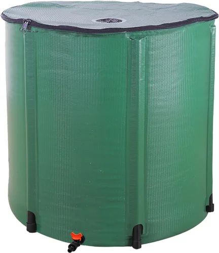 Miniatura 10 de Barril de lluvia plegable, tanque de almacenamiento de agua portátil, sistema de recolección de agua de lluvia, contenedor colector de agua con kit