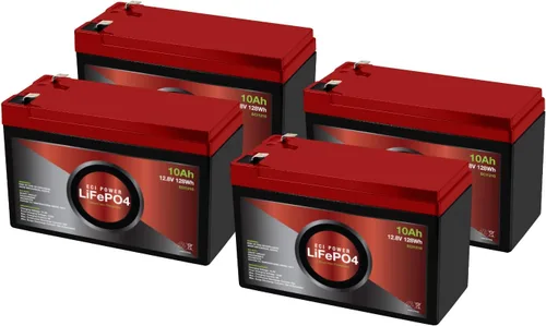Miniatura 10 de Paquete de 2 baterías recargables LiFePO4 de ciclo profundo de litio de 12 V 10 Ah 2000-5000 ciclos de vida y 10 años de vida útil BMS integrado