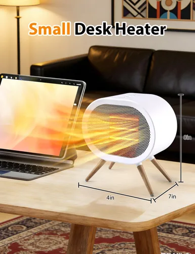 Miniatura 2 de Lindo calentador de espacio, calentadores de espacio portátiles para uso en interiores, calentador de escritorio eléctrico pequeño de 1000 W