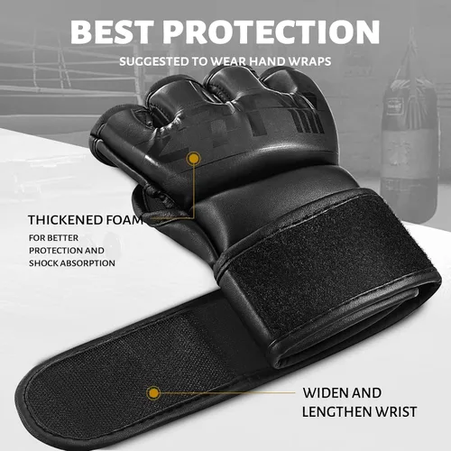 Miniatura 3 de Guantes MMA para hombres y mujeres, guantes de boxeo para saco de boxeo, sparring, entrenamiento, muay thai, artes marciales, guantes de medio