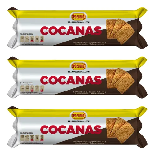 Pozuelo Galletas de Cocanas | Galletas de coco | Frescas y crujientes | Gran postre | 5.89 onzas (paquete de 3)