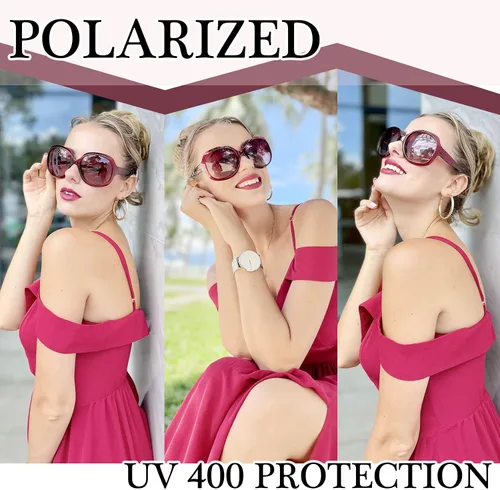 Miniatura 153 de Joopin Lentes de sol de gran tamaño para mujer, polarizados, grandes, para conducción, protección UV, grandes sombras