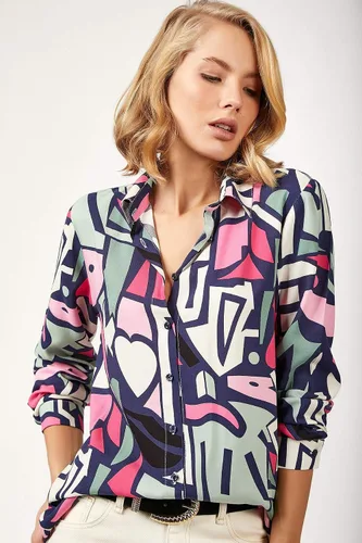 Miniatura 5 de Blusas para mujer, camisas informales de manga larga con botones, tallas XS a 3XL