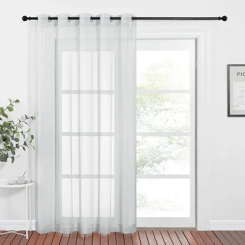 Miniatura 12 de NICETOWN Cortina transparente para puerta de patio, cortina vertical de gasa, panel de cortina extra ancho para puerta corrediza de vidrio