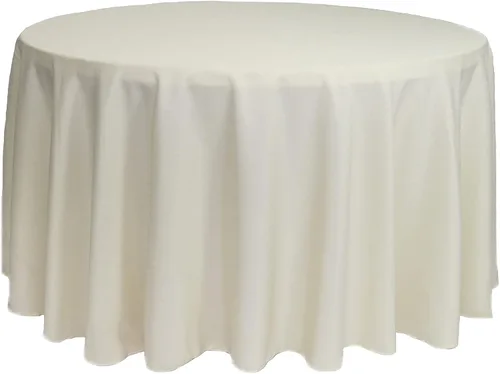 Miniatura 50 de YOUR CHAIR COVERS - Mantel redondo de poliéster prémium de 120 pulgadas - Mantel de lino color champán para mesas redondas estándar