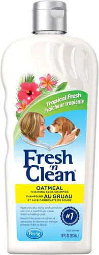 Miniatura 6 de PetAg Fresh 'n Clean - Champú de avena y bicarbonato de sodio, aroma fresco tropical, 64 onzas, nutre la piel seca, picazón y sensible con vitamina