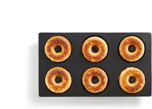 Miniatura 9 de Lékué - Molde de silicona platino para donas 6 agujeros antiadherentes para hornear, no necesita grasa, moldes para hornear Resistente al calor