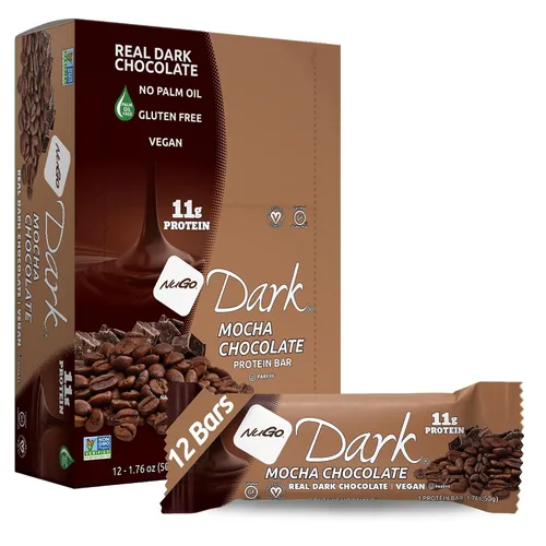 Miniatura 10 de NuGo Dark, caja variada de muestra, barra de proteínas veganas de 0.47-0.31 onzas, sin gluten, 12 CT