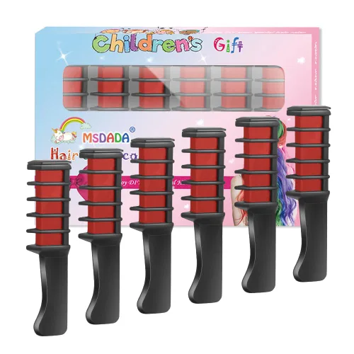 Miniatura 10 de MSDADA Nuevo peine de tiza para el cabello, tinte temporal para niñas y niños con cabello de color claro, tiza lavable para niñas de 4, 5, 6, 7, 8