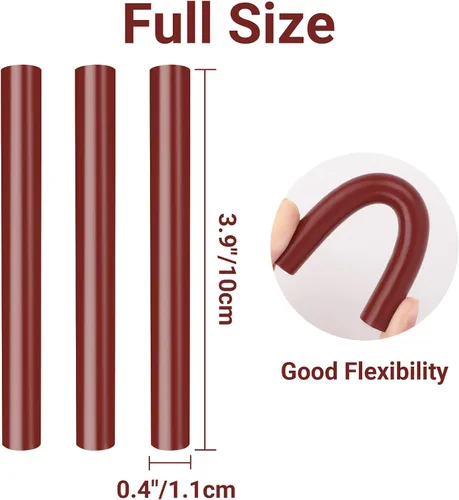 Miniatura 2 de ENPOINT Barras de pegamento caliente rojo vino, 24 barras de pegamento termofusible tamaño de color, barras adhesivas de cera de sellado