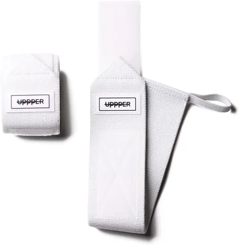 Miniatura 14 de UPPPER Muñequeras para levantamiento de pesas, soporte de muñeca de 19 pulgadas con lazo para el pulgar para prensa de banco, levantamiento de Azul