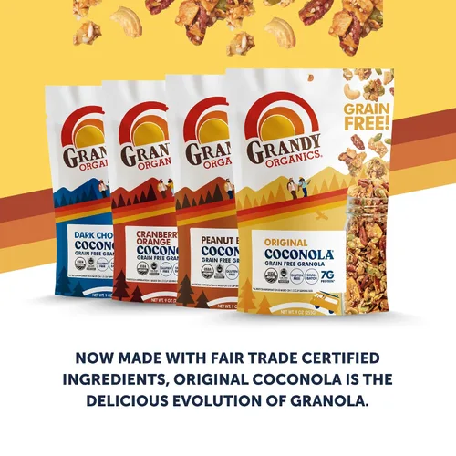 Miniatura 7 de Grandy Organics Chocolate oscuro y coconola - Granola orgánica certificada sin cereales - 0.27 oz de proteína - Sin gluten, sin OMG, vegano y paleo