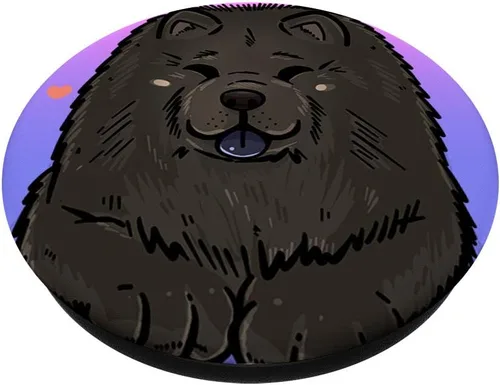 Miniatura 3 de PopSockets - Agarre y soporte para teléfonos y tabletas, diseño de cachorro, color negro, Negro
