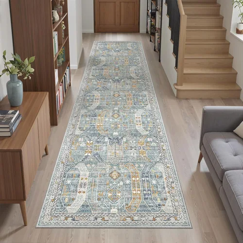 Miniatura 152 de Madane Tapete lavable de 2 x 10 pies para pasillo, cocina, recibidor, clásico, suave, antideslizante para interiores, casa de campo, baño, sala