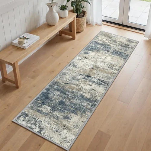 Miniatura 68 de GENIMO Alfombra antideslizante de 2 x 6 pies, lavable para pasillos de cocina, alfombras de cocina modernas abstractas, alfombra ligera de pelo bajo