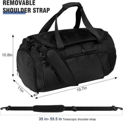 Miniatura 2 de Bolsa de gimnasio para hombres y mujeres con compartimento para zapatos y bolsillo húmedo, bolsa de gimnasio deportiva resistente al agua, bolsa