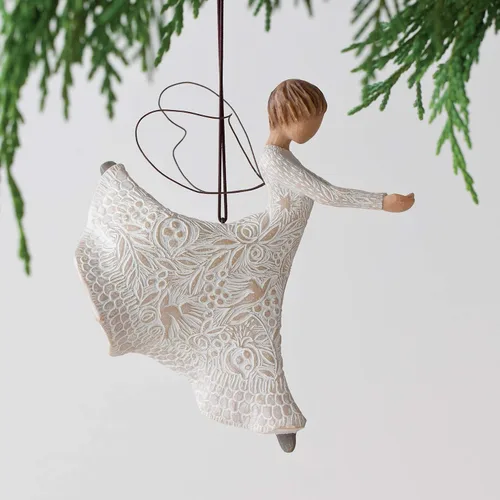 Miniatura 2 de Willow Tree Dance of Life - Adorno colgante con figura de ángel en crema, resina, metal, intrincadas tallas temáticas de vida, múltiples ocasiones