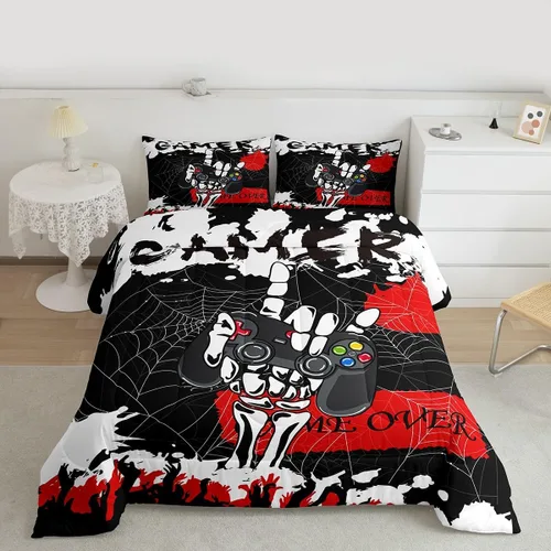 Miniatura 20 de Juego de edredón de videojuegos para niños y adolescentes, juego de ropa de cama para todas las estaciones, juego de ropa de cama