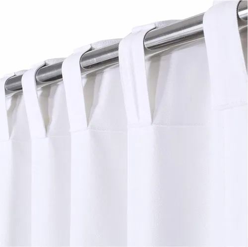 Miniatura 2 de HOMIDATE Juego de cortinas de algodón blanco de 2 a 50 x 63 pulgadas de largo, cortinas texturizadas para dormitorio, sala de estar, cocina, paneles