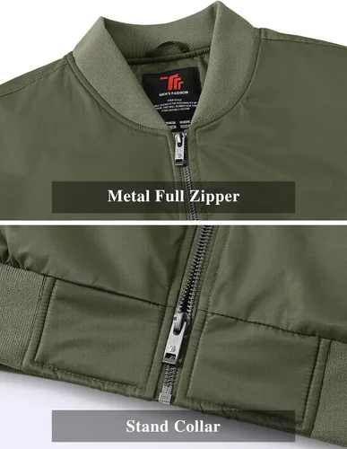 Miniatura 5 de TBMPOY Men's Winter Bomber Jacket Warm Fall Casual Flight Windbreaker Padded Coats Full Zip Stylish Varsity