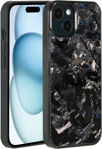Grip Series - Funda para iPhone 15 con fibra de carbono forjada real, diseño de bordes agarres, compatible con carga inalámbrica, compatible con