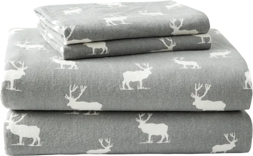 Miniatura 34 de Eddie Bauer - Sábanas de franela tamaño Queen, algodón resistente a las bolitas y arrugas, juego de sábanas con fundas de almohada y sábana ajustada