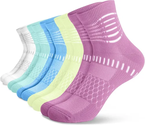 Miniatura 18 de IRAMY Calcetines de compresión de tobillo Coolmax para mujeres y hombres, calcetines que absorben la humedad, alivio de la fascitis plantar, 3/5
