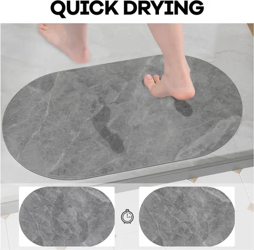 Miniatura 4 de Hargiis Alfombra de baño suave y absorbente, para ducha y suelo, antideslizante, lavable a máquina, para frente de bañera y ducha