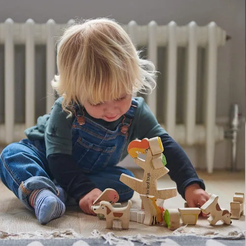 Miniatura 4 de Tender Leaf Toys - Apilamiento de amigos del jardín - 14 piezas de juguete de apilamiento y equilibrio de madera y juego educativo con bolsa