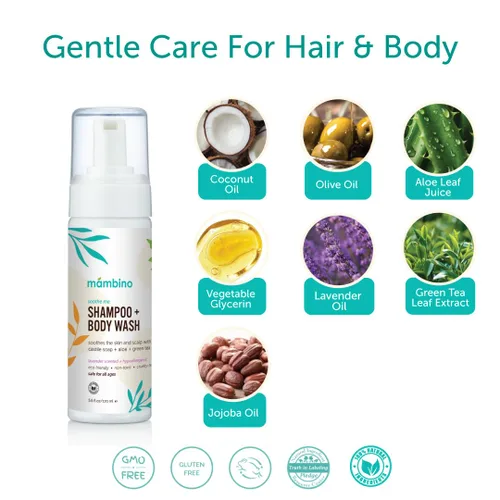 Miniatura 2 de Mambino Organics Soothe Me - Champú y gel de baño corporal para niños, baño esencial para bebés, esenciales suaves para recién nacidos, lavanda y té