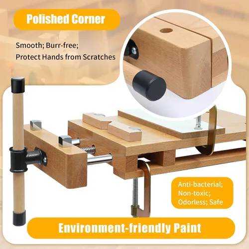 Miniatura 3 de Tornillo de banco para carpintería - Tornillo de madera dura para banco de trabajo con 4 perrillos de banco y 2 clips, kit de tornillos de banco