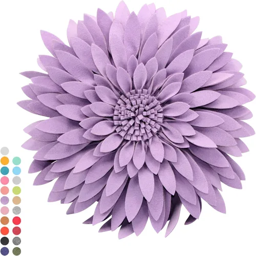 Miniatura 46 de Almohada decorativa 3D de flores de margarita, manta de girasol de 14.5 x 13 pulgadas, decoración redonda para el hogar para sofá y cama