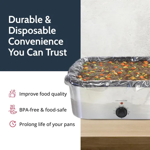 Miniatura 4 de PanSaver Revestimientos de cocina – Forros desechables para asar eléctricos para limpieza instantánea sin fregar – Transparentes, 2