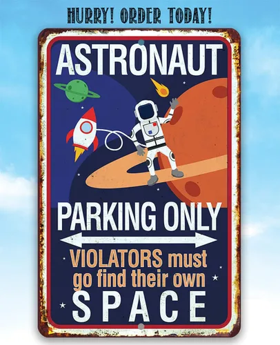 Miniatura 6 de Astronaut Parking Only - Decoración genial para sala de juegos y letrero de guardería, decoración de planeta para habitación de niños y niños