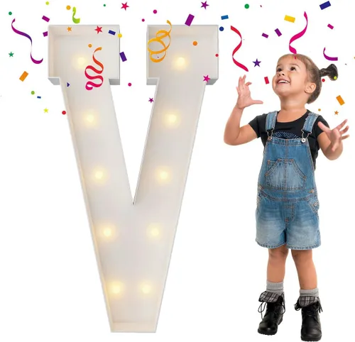 Miniatura 55 de Letras iluminadas con marco de 3 pies de alto, letras enormes con marco, marco de globos en mosaico, letra grande para decoraciones de compromiso