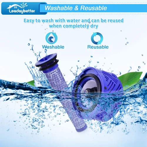 Miniatura 7 de Leadaybetter V6 Filtros de repuesto para aspiradora Dyson Absolute Total Clean inalámbrica, paquete de 2 repuestos HEPA y pre filtro, comparado