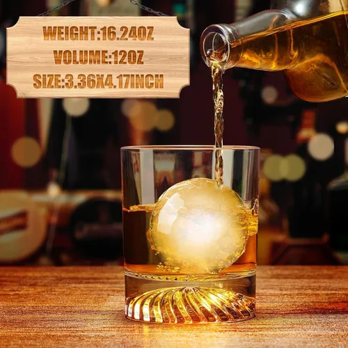 Miniatura 4 de KITNATS Vasos de Whisky Old Fashioned de Cristal Soplado a Mano, Vasos Rocks, Vasos para Beber Cóctel, Bourbon, Scotch, Ron, Vodka, Licor 12 OZ