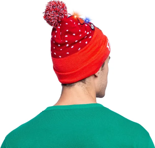 Miniatura 5 de JOYIN Gorro de punto con luz LED unisex para adultos, con 6 modos intermitentes diferentes, multicolor, Multi