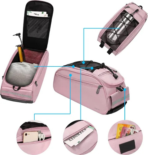 Miniatura 3 de MOSISO Bolsa de maletero para bicicleta, bolsa impermeable para asiento trasero de bicicleta, bolsa de almacenamiento para el sillín, bolsa