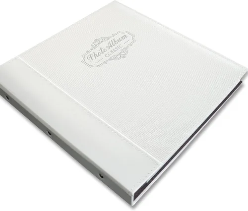 Miniatura 8 de Álbum de fotos Zoview Art con capacidad para fotos de 3 x 5, 4 x 6, 5 x 7, 6 x 8, 8 x 10, cubierta de cuero, páginas magnéticas autoadhesivas, Blanco