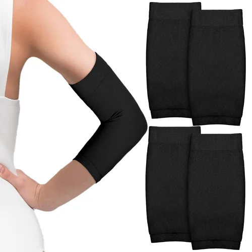 Vicenpal 2 pares de mangas para cubrir tatuajes para el antebrazo para mujeres y hombres, cubierta de compresión para la parte superior del brazo
