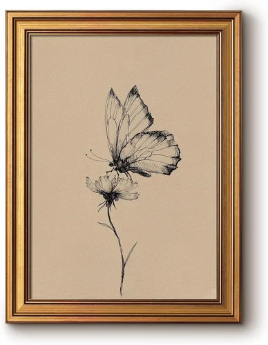 Bzstyleart Decoración de pared vintage para sala de estar, decoración artística enmarcada para pared, imagen de pintura de animales, decoración del