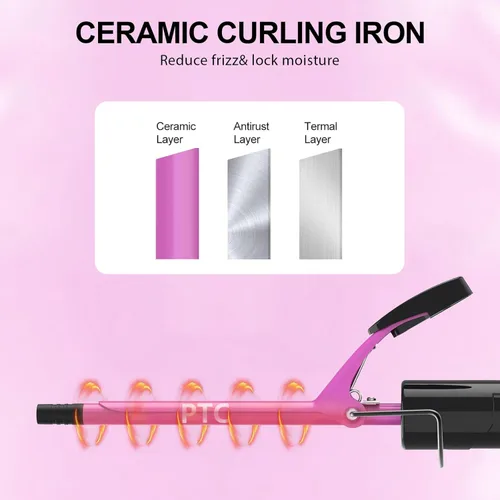 Miniatura 3 de DAN Technology - Varita rizador pequeña de cerámica con temperatura ajustable para rizos apretados en cabello corto y largo (3/8 pulgadas, 10 mm)